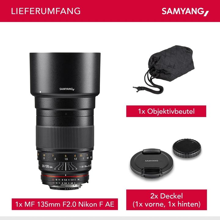 Actual product image Samyang 135mm f/2 ED UMC, Nikon F (Nikon F, full size)