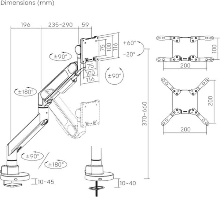 Actual product image myWall My Wall Bewegliche Halterung Monitorhalterung (Table, 57.09", 27 kg)