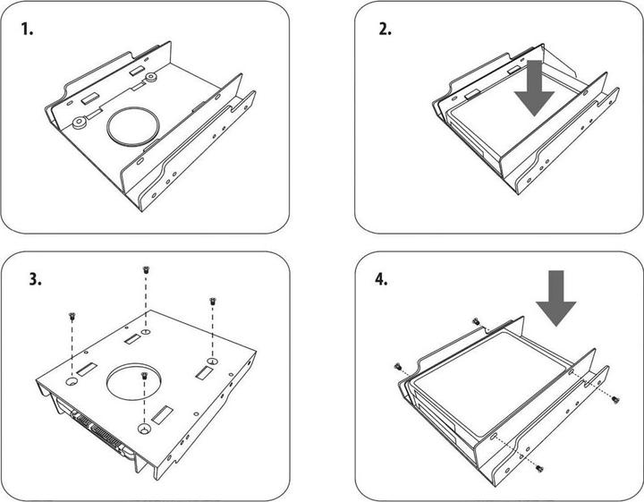 Actual product image Renkforce 3.5" (8.89 cm) HDD/SSD HDA-252P hard drive mounting frame Number of hard drives (max.): 2