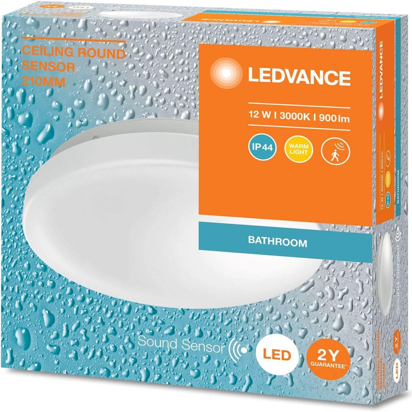 Thumbnail - Ledvance, Wandleuchte + Deckenleuchte, CEILING ROUND Deckenleuchte rund Sensor 210 12W 830 IP44 (900 lm)