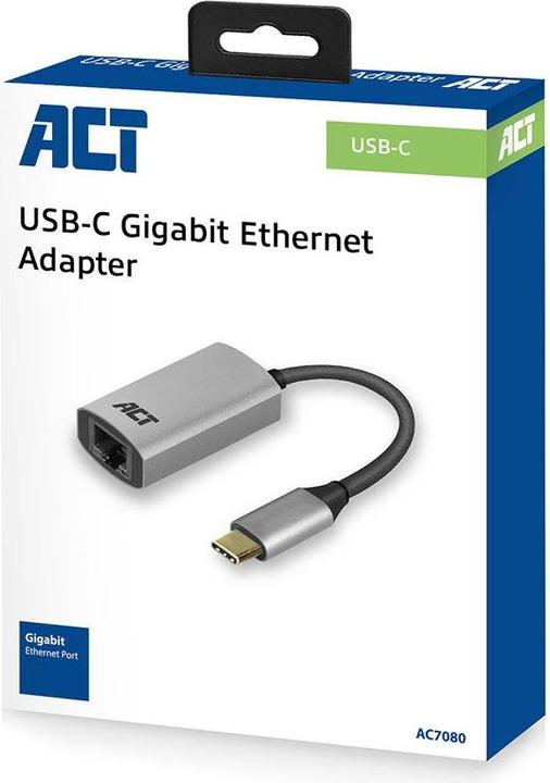 Image du produit ACT Adaptateur réseau USB-C Gigabit USB-C- RJ45 GIGA ETHERNET 0.14 (Ethernet, RJ45 Gigabit Ethernet (1x))