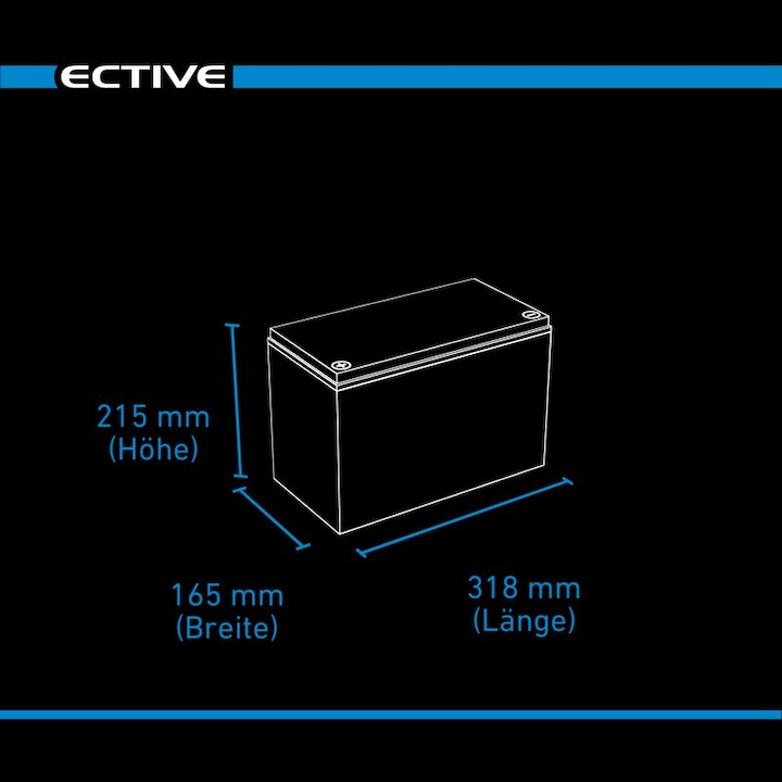 Produktbild Ective 24V 50Ah LiFePo4 Solar Batterie Lithium Akku BMS Wohnmobil Camper LFP BT Versorgungsbatterie (24 V, 50 Ah)