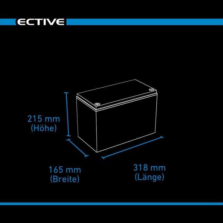 Actual product image Ective 24V 50Ah LiFePo4 Solar Battery Lithium Battery BMS Camper LFP BT Supply Battery (24 V, 50 Ah)