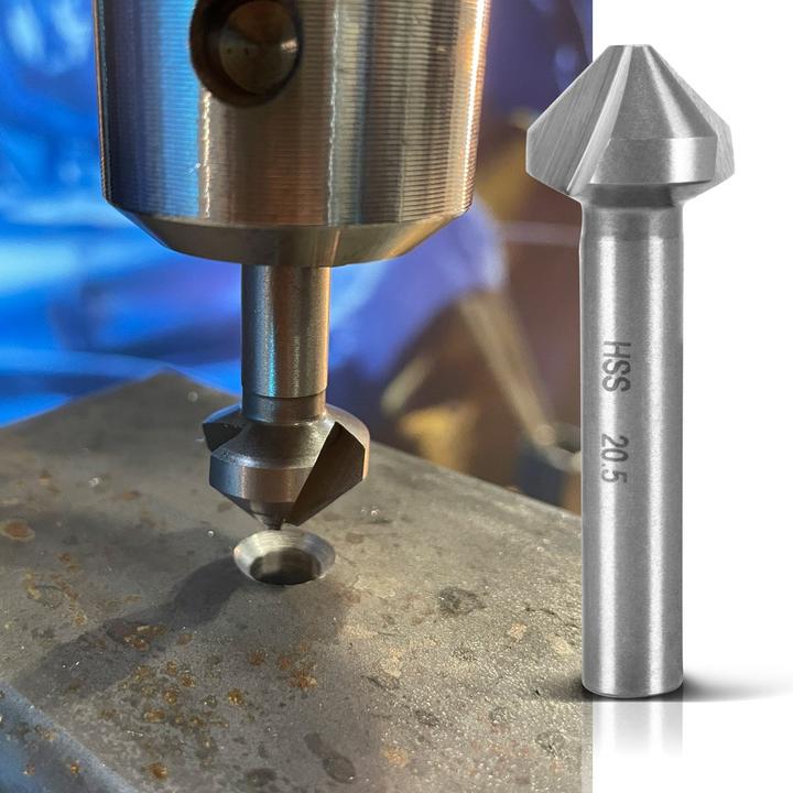 Actual product image Stahlwerk HSS countersink set of 6 90° 6.3-20.5 mm DIN 335 form C countersink (6,3, 10.4 mm, 12.4 mm, 20.5 mm, 16.5 mm, 8,3)