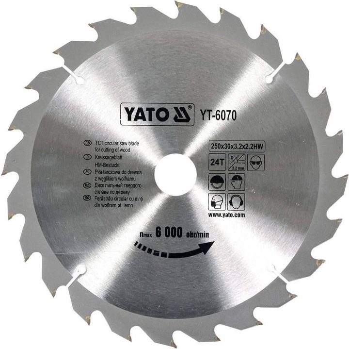 Yato LAMA TCT PER LEGNO 250X24TX30 MM