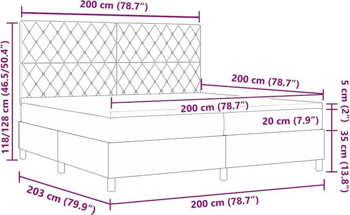 Produktbild vidaXL Boxspring (200 x 200 cm)