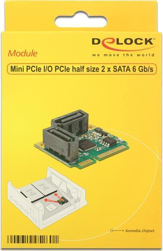 Produktbild Delock Mini PCIe I/O PCIe half size 2 x SATA 6 Gb/s