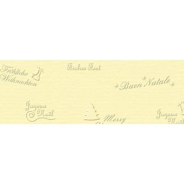 Ursus, Bastelpapier, Prägekarton Elegance 220g/qm 23x32cm VE=5 Blatt Weihnachtsgrüsse chamois (220 g/m², 5 x)