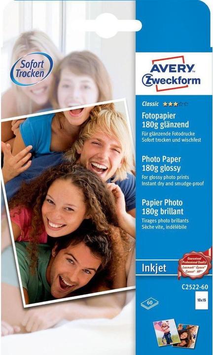 Avery Inkjet photo paper (180 g/m², 10 x 15 cm, 60 x)