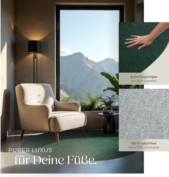 Image du produit tectake tapis à poils ras Soft Zone (120 x 120 cm)