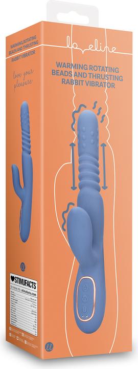 Actual product image Loveline Warming Rotating Beads and Thrusting Rabbit Vibrator - Blue Nova