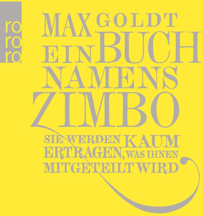 Produktbild Ein Buch namens Zimbo (Deutsch, Max Goldt, 2011)