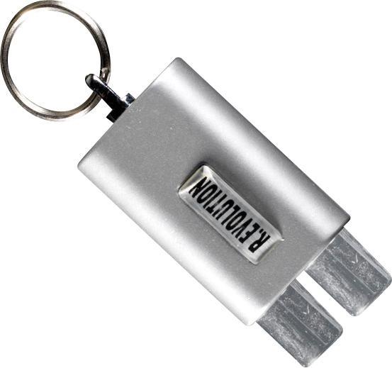 Actual product image Revolution LED Doppelrohr-Ausp. Schlüsselanhänger silber