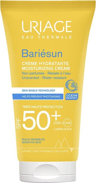 Actual product image Uriage HydrataÄnÃ krém na opalovánÃ pro citlivou pokoÅ¾ku SPF 50+ Bariesun (Moisturising Creation (Suntan cream, SPF 50, 50 ml)