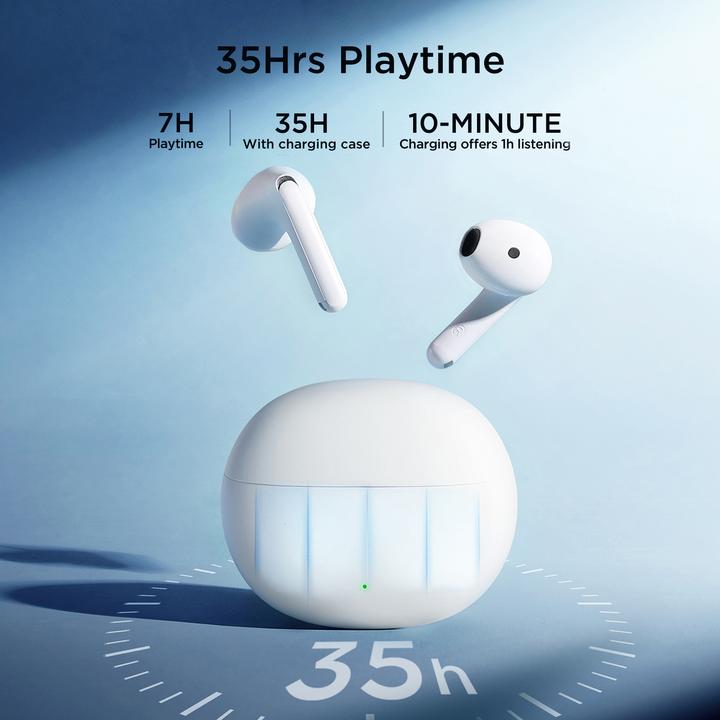 Produktbild Joyroom Funpods Series JR-FB2 Half in-ear Wireless Headphones - White (35 h, Kabelgebunden)