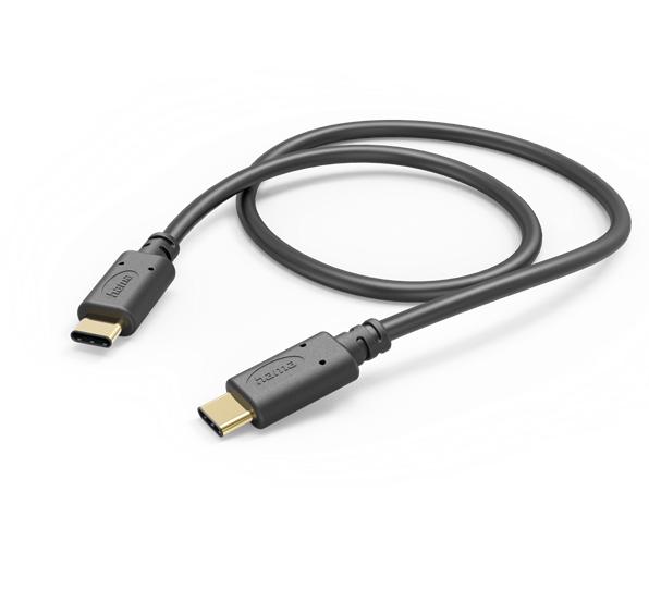 Produktbild Hama USB-Kabel, USB-C - USB-C, 1 m, Schwarz (1 m, USB 2.0, 60 W)