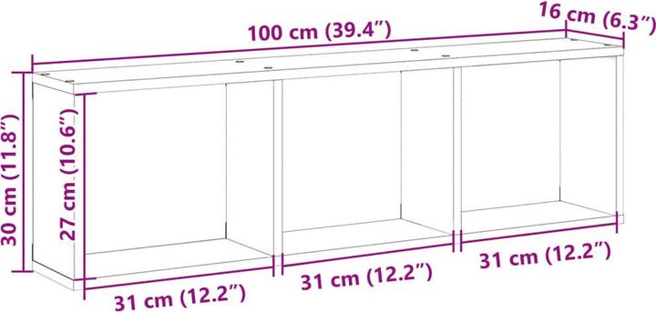 Actual product image vidaXL Wall cabinet (100 x 16 x 30 cm)