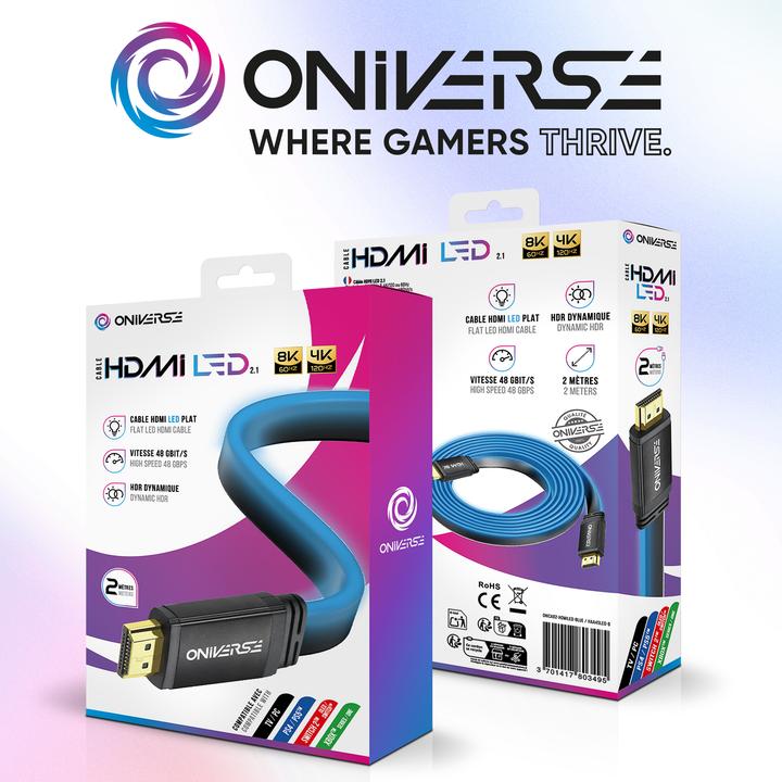 Actual product image Oniverse - Hdmi Led Cable 8K - Blue (2 m)