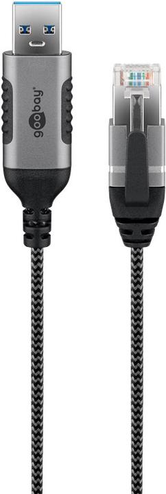 Actual product image Goobay Ethernet cable USB-A 3.0 to RJ45, Slim, 2 m (USB 3.0, RJ45 (1x))