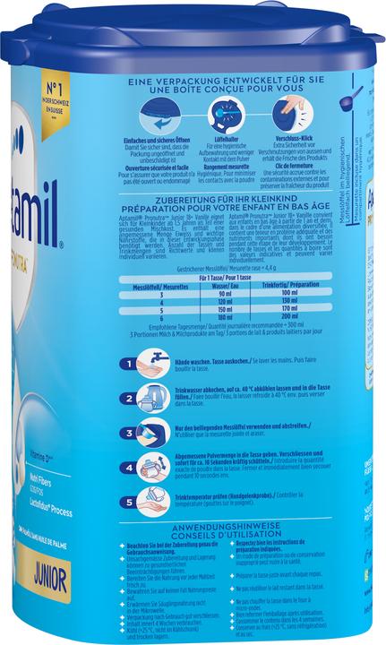 Valori nutrizionali e ingredienti Aptamil Box mensile Pronutra Junior 18+ (3200 g, a partire da 18 m.)