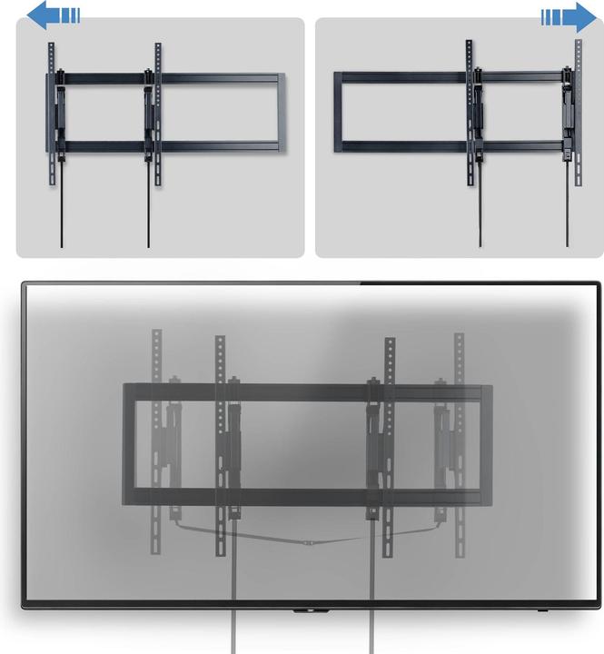 Produktbild StarTech .com 10ULE-TV-WALL-MOUNT, 200 x 200 mm, 1000 x 600 mm, -15 - 10°, -10 - 10°, Stahl, Schwarz (Wand, 80 kg, 55" - 105")