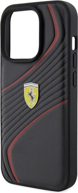 Immagine prodotto Ferrari FEHCP15LPTWK Custodia rigida per iPhone 15 Pro 6,1" in pelle/nero Twist Metal Logo (Apple iPhone 15 Pro)