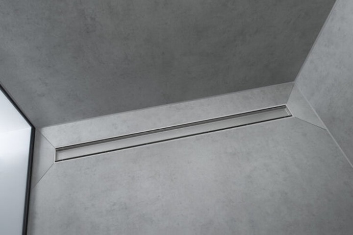 Actual product image hansgrohe RainDrain Match finished set shower channel 800 with height-adjustable frame (brushed stainless (800 mm)