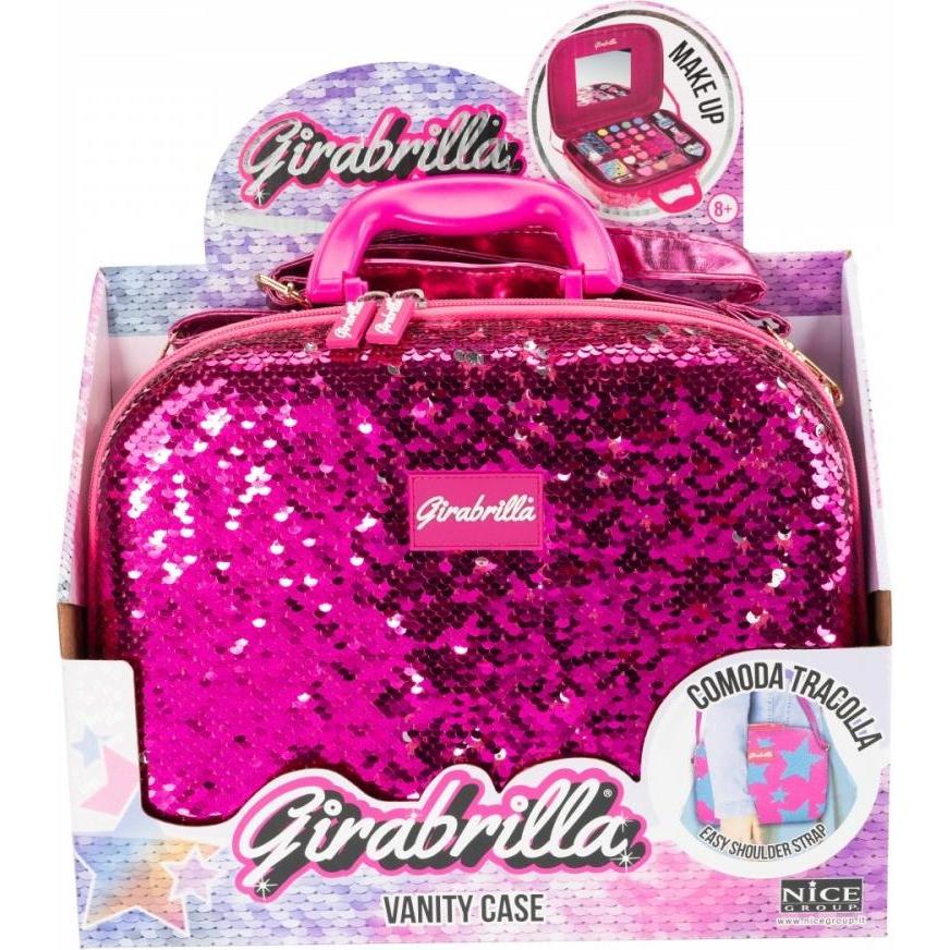 Nice, Zubehör Make-up, Koffer Make Up Girabrilla rosa-silber