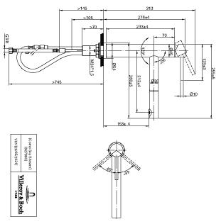 Produktbild Villeroy & Boch V&B EH-Spültischbatterie COMO SKY SHOWER integrierte Schlauchbrause Edelstahl