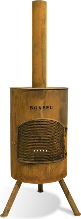 Actual product image Bonfeu BonTon 40 Corten Tuinhaard - L 40 x W 40 x H 145 cm - Staal - bruin - Tuinhaard - Terrasverwarming -