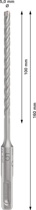 Produktbild Bosch Zubehör PRO SDS plus-5X Hammerbohrer, 5 x 100 x 160 mm (5 Millimeter)