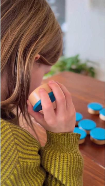 Actual product image small foot Sensory listening memory game made of wood (German)