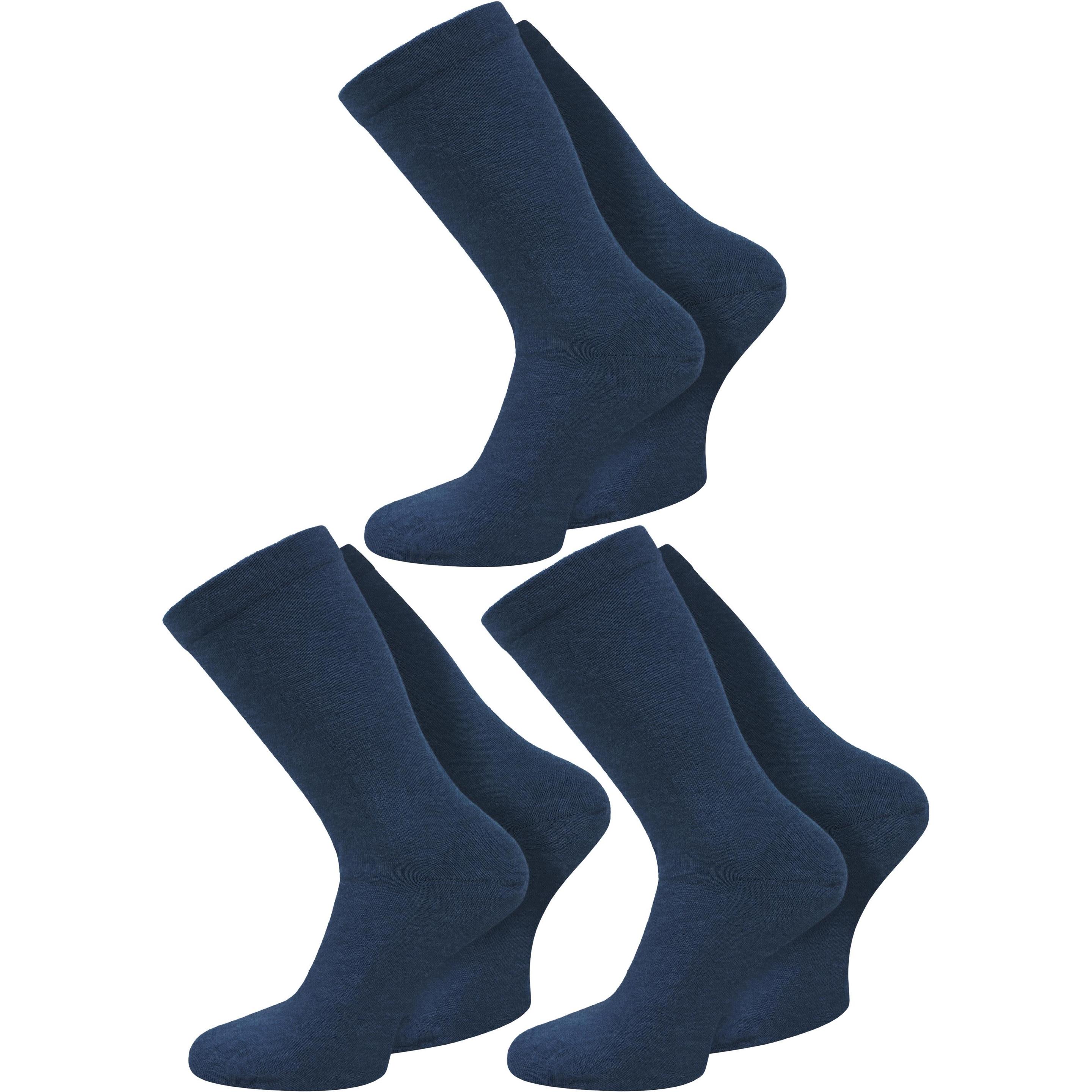 Normani, Herren, Socken, 3 Paar Gesundheitssocken mit Komfortbund, Blau, (3er Pack, 43 - 46)