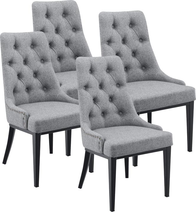 Actual product image En.Casa Esszimmerstuhl Chester 4er Set Hellgrau