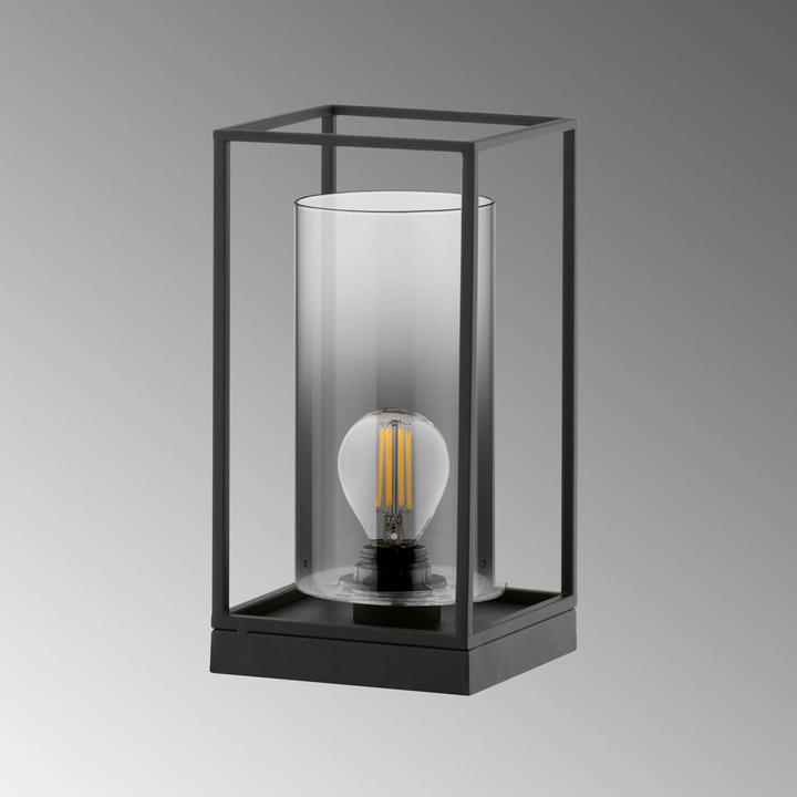 Actual product image Fischer & Honsel Honsel table lamp Samu - sand black/smoke coloured glass to clear (50622) (E27)