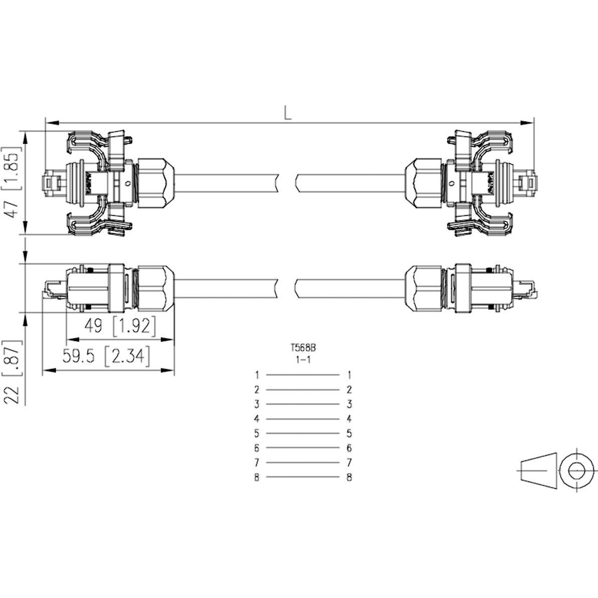 Thumbnail - Metz Connect E-DAT Industry Patchkabel V6 (S/FTP, CAT6, 2 m), Netzwerkkabel