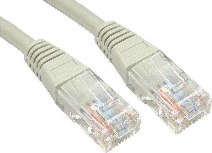 Actual product image RS PRO Ethernet cable Cat.5e, 2m, grey patch cable, A RJ45 U/UTP plug, B RJ45, PVC (U/UTP, CAT5e, 2 m)
