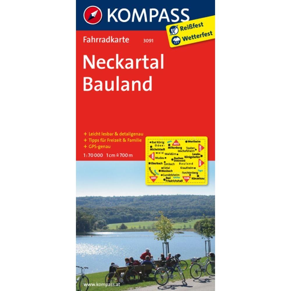 Kompass Fahrradkte. Neckartal,Baul.3091, Landkarte