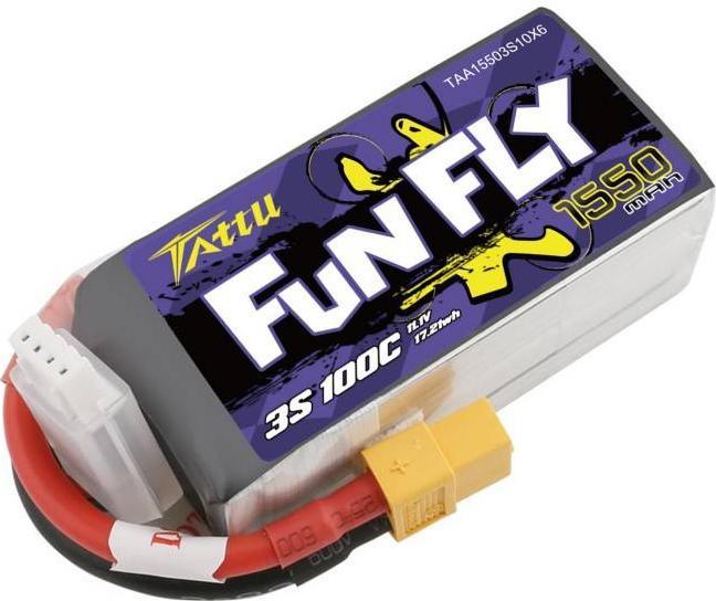 Produktbild Tattu Akumulator Funfly 1550mAh 11,1V 100C 3S1P (11.10 V, 1550 mAh)