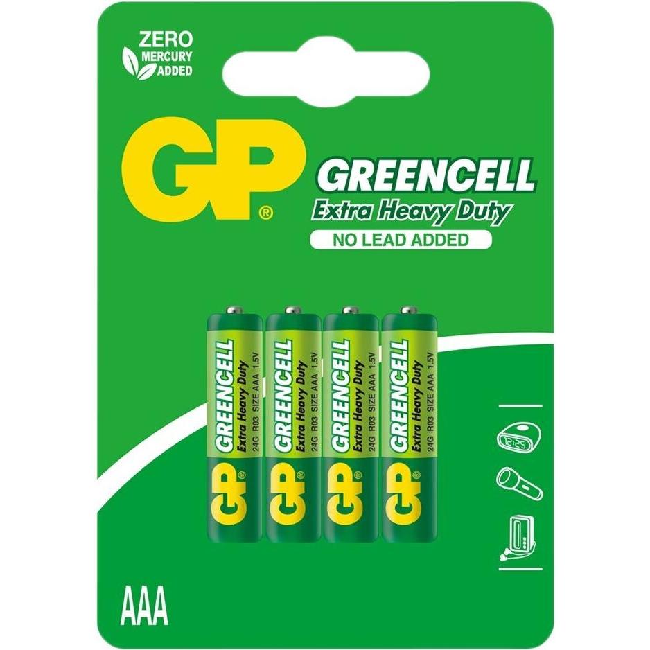 GP Batteries Greencell (4 pz.), Batterie + pile