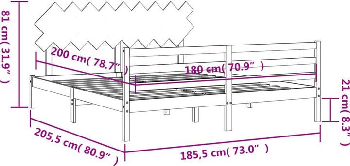 Produktbild vidaXL Bettrahmen (180 x 200 cm)