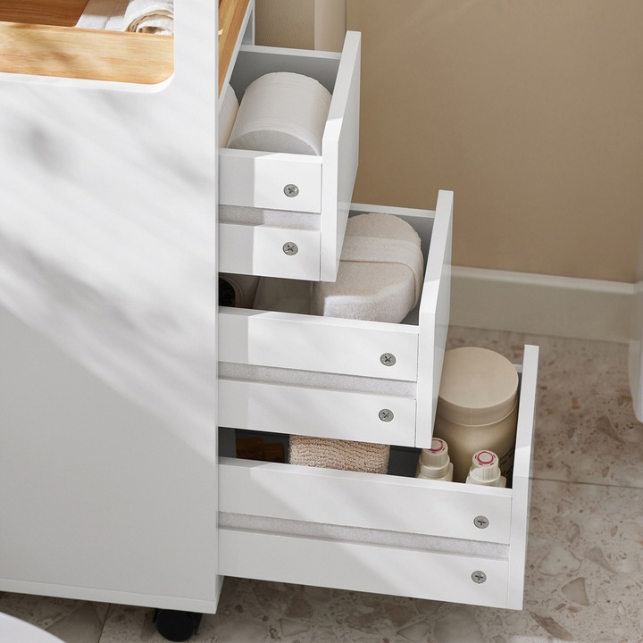 Image du produit SoBuy Étagère en niche avec 3 tiroirs (23 x 65 x 82 cm)