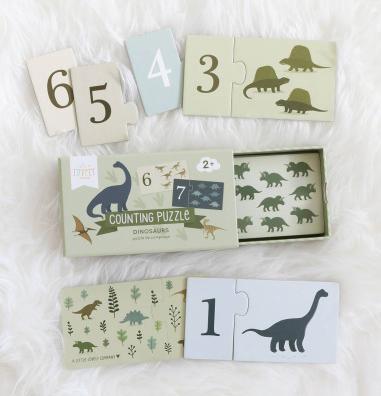 Image du produit A Little Lovely Company Zahlenpuzzle Dinosaurier PGCPDI02 (2 pièces)