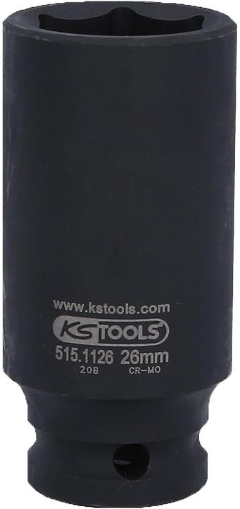 Produktbild KS Tools 1/2" Kraft-Stecknuss lang (26 mm)