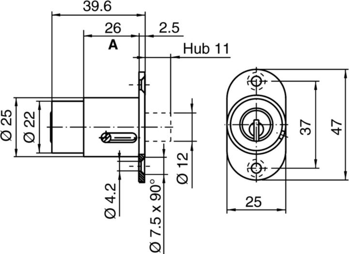 Produktbild Kaba Druckzylinder 8 Typ 1037 D/11