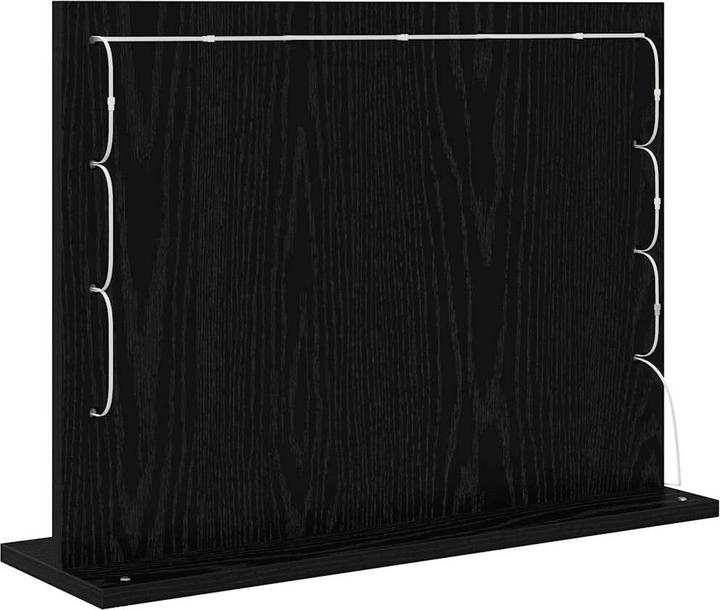 Produktbild VidaXL Kosmetikspiegel mit LED-Lichtern Schwarz Eichenholz 60x45x18 cm
