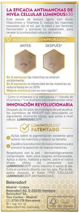 Produktbild NIVEA LUMINOUS 630º ANTIMANCHAS serum avanzado 30 ml (30 ml)