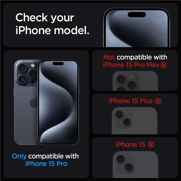 Actual product image Spigen GLAStR EZ FIT Privacy HD Designed for iPhone 15 Pro Premium Tempered Glass Screen Protector