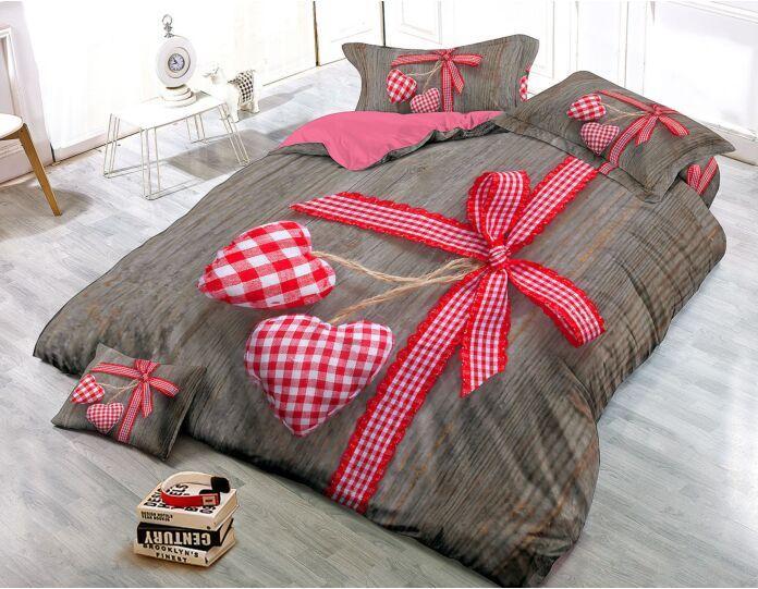 Vedia Parure de lit «Gift», 200 x 210 cm + 2 x 65 x 65 cm