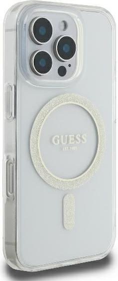 Produktbild Guess GUHMP16LHFGERET iPhone 16 Pro 6.3" przeźroczysty/transparent hardcase IML Glitter Circle MagSa (Apple iPhone 16 Pro)